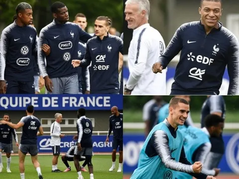 Pogba, Griezmann, Mbappe vui vẻ tập luyện trước đợt tổng duyệt cuối cùng