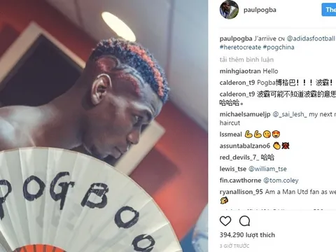 Pogba ra mắt kiểu tóc mới đậm chất Trung Quốc