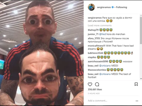 Ramos làm fan 'chết đứng' với ảnh chúc ngủ ngon