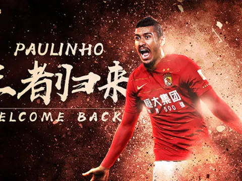 CHÍNH THỨC: Paulinho trở lại Guangzhou Evergrande