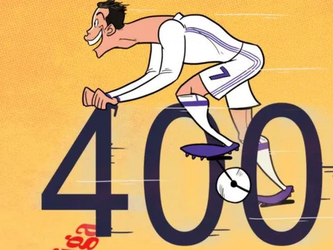 Biếm họa Ronaldo đạp xe lập kỷ lục ở Real