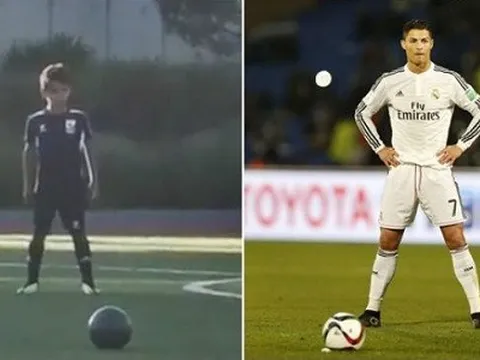 Con trai CR7 lập hat-trick thu hút 1 triệu lượt thích