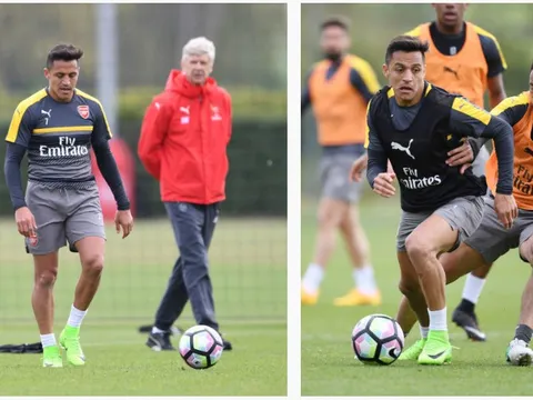 Sanchez bị quần tả tơi trên sân tập của Arsenal