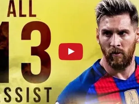 Tất cả 13 đường kiến tạo của Lionel Messi mùa 2016/17