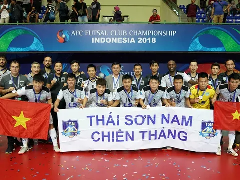 CLB Thái Sơn Nam rạng ngời nhận danh hiệu á quân futsal châu Á 2018