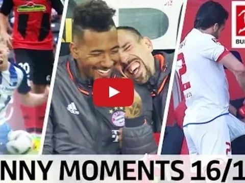 Top 10 khoảnh khắc hài hước nhất Bundesliga 2016/17