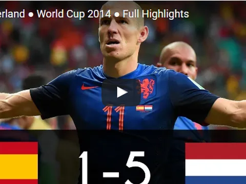 Trận cầu kinh điển: Tây Ban Nha 1-5 Hà Lan (WC 2014)