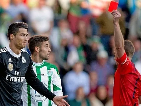 Từ khi đến Real Madrid, Ronaldo đã nhận bao nhiêu thẻ đỏ?