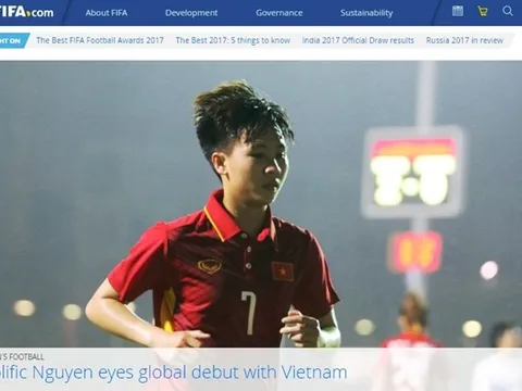 Ngôi sao tuyển nữ Việt Nam lên trang chủ FIFA