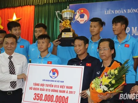 U15 Việt Nam được thưởng lớn trong ngày được vinh danh