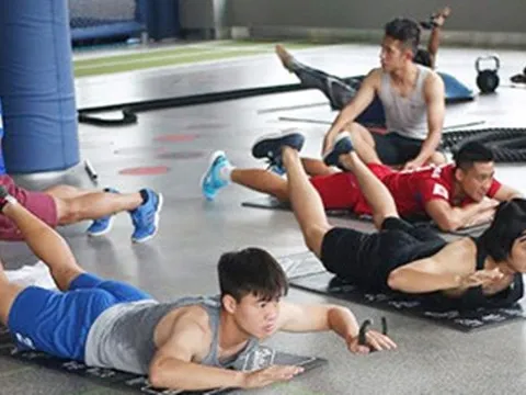 U22 Việt Nam tăng cường các bài tập bổ trợ sức mạnh