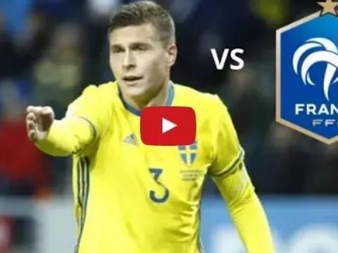 Victor Lindelof chơi rất hay trước Pháp (9/6/2017)