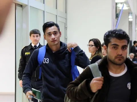 Những hình ảnh đầu tiên của ĐT Việt Nam tại Tajikistan