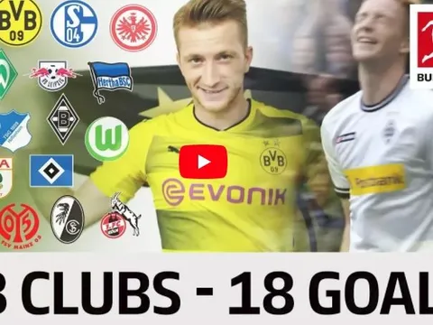 18 bàn thắng của Marco Reus vào lưới 18 CLB ở Bundesliga