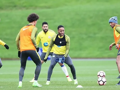 Chùm ảnh: Man City vui vẻ tập luyện trước trận đá lại cúp FA