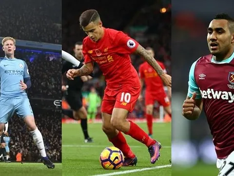 20 cầu thủ tạo ra cơ hội nhiều hơn Coutinho: Payet bỏ xa Oezil