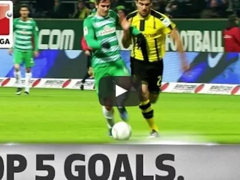 5 bàn thắng đẹp nhất vòng 17 Bundesliga: Siêu phẩm của Lewandowski đứng đầu