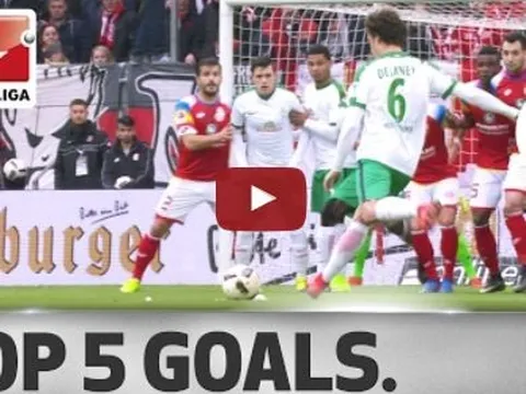 5 bàn thắng đẹp nhất vòng 21 Bundesliga