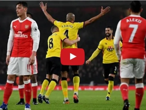 Arsenal 1-2 Watford (vòng 23 Ngoại hạng Anh)