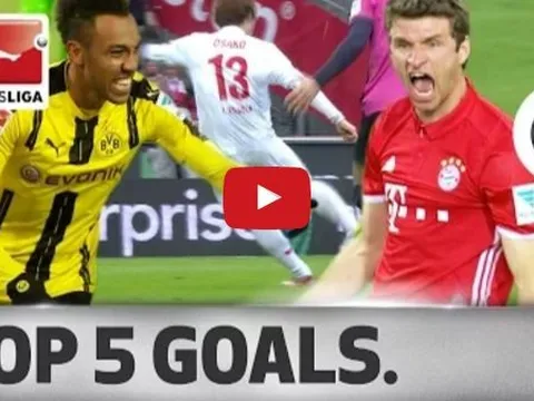 Aubameyang, Mueller và 5 bàn thắng đẹp nhất vòng 25 Bundesliga