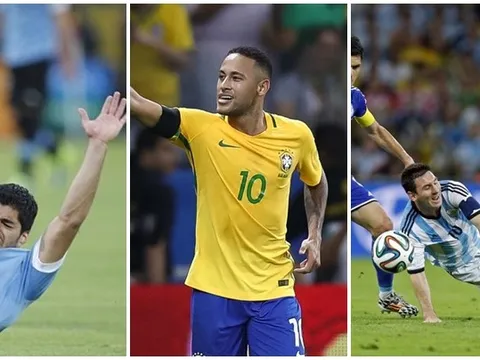 Bị phạm lỗi nhiều ở VL World Cup 2018 khu vực Nam Mỹ: Messi chẳng là gì so với Neymar