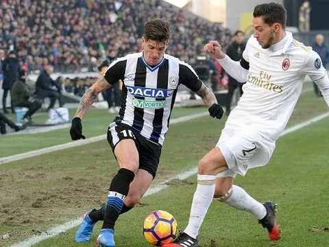 Bị Udinese đả bại, AC Milan bật khỏi top 6