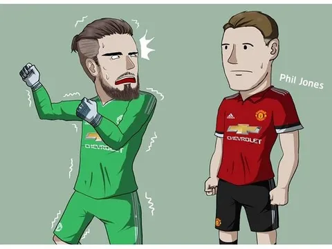 Biếm họa: De Gea hoảng loạn khi gặp Phil Jones
