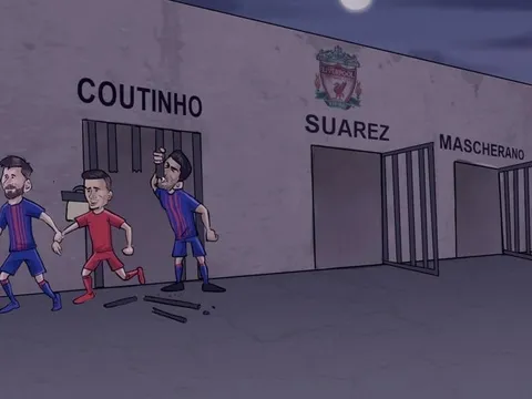 Biếm họa: Messi và Suarez giải cứu Coutinho