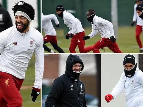 Cái lạnh không ngăn Salah quẩy nát sân tập Liverpool