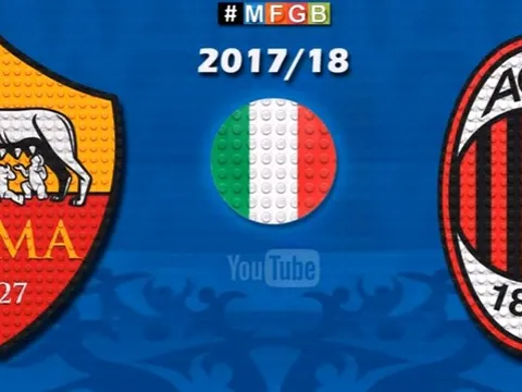 Chiến thắng của AC Milan trước AS Roma theo phong cách lego