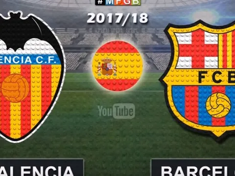 Chiến thắng của Barcelona trước Valencia theo phong cách lego