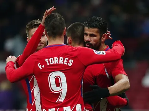 Costa và Torres tịt ngòi, Atletico vẫn thắng dễ nhược tiểu