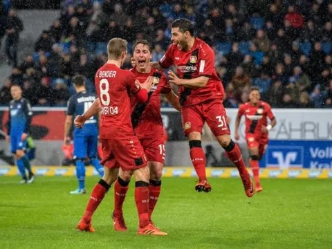 Huỷ diệt Hoffenheim, Leverkusen chính thức lên nhì bảng Bundesliga