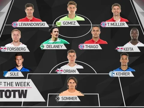 Đội hình tiêu biểu vòng 26 Bundesliga: Gọi tên những cú hattrick