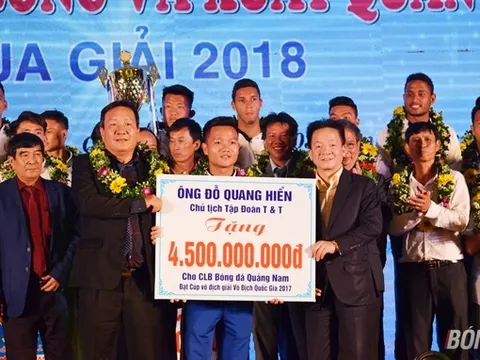 Quảng Nam FC nhận "mưa" tiền thưởng ở lễ xuất quân V-League 2018