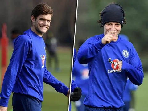 Được cho nghỉ, nhưng Luiz và Alonso vẫn hớn hở luyện tập cùng Chelsea