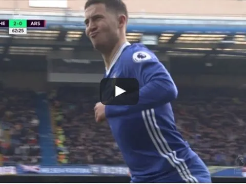 Eden Hazard chơi cực hay trong trận Chelsea 3-1 Arsenal
