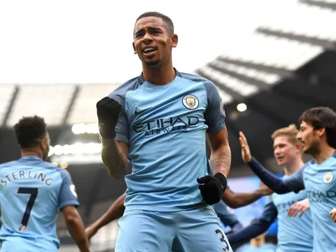 Gabriel Jesus mở tỷ số cho Man City (Manchester City vs Swansea)