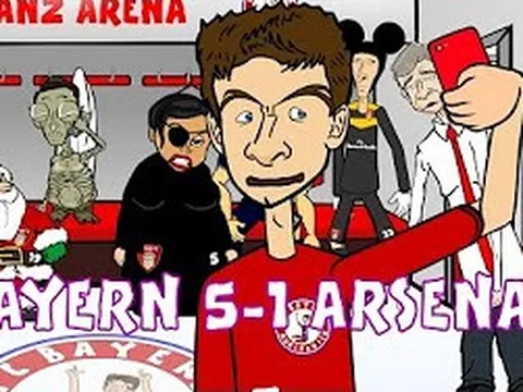 Hoạt hình hài hước: Bayern 5-1 Arsenal