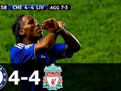 Màn 'rượt đuổi' 4-4 kinh điển giữa Chelsea và Liverpool