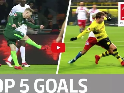 Müller, Gotze và top 5 bàn thắng đẹp nhất vòng 22 Bundesliga
