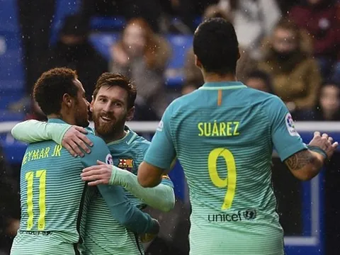 MSN đồng loạt nổ súng, phá tan sân nhà của Alaves