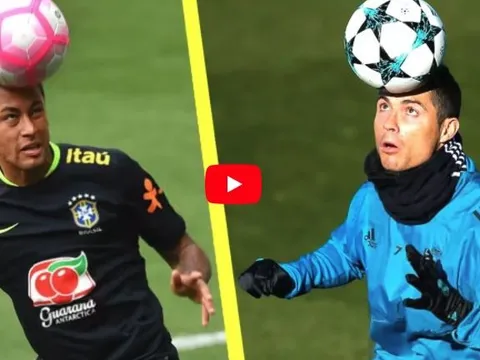 Neymar đọ kĩ thuật với Cristiano Ronaldo