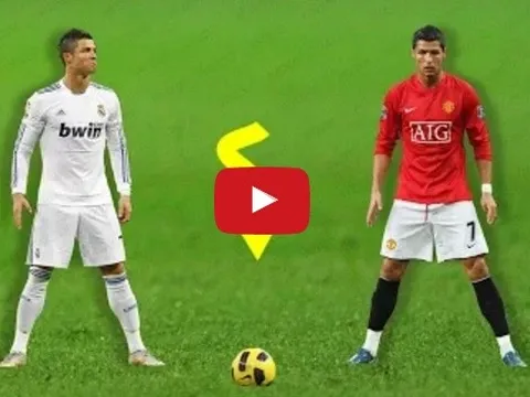Những bàn thắng, skills tương tự của Cristiano Ronaldo ở M.U và Real