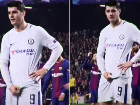 Bị CĐV Barca sỉ vả, Morata đáp trả với hành động phản cảm