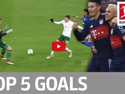 Ribery, Rodriguez và top 5 bàn thắng đẹp nhất vòng 21 Bundesliga