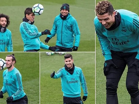 Ronaldo sung sức trên sân tập, chờ bắn hạ PSG