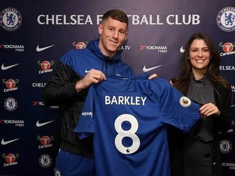 Ross Barkley rạng rỡ khoe áo đấu Chelsea