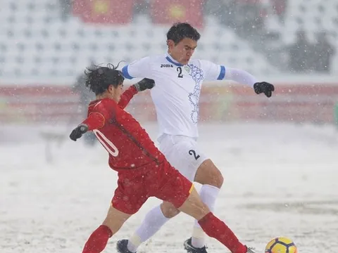 Rustamjon Ashurmatov mở tỷ số cho U23 Uzbekistan (U23 Việt Nam 0-1 U23 Uzbekistan)