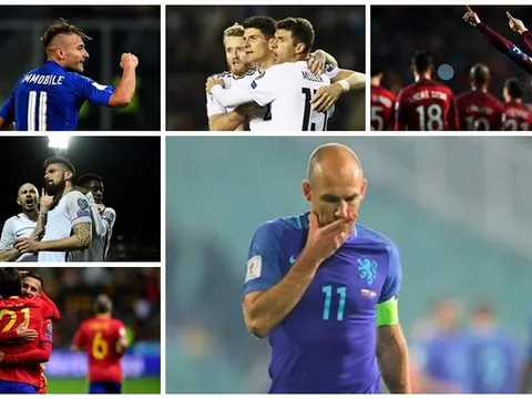Sau lượt trận thứ 5 vòng loại World Cup 2018 khu vực châu Âu: Đại gia thắng to; Hà Lan âu lo